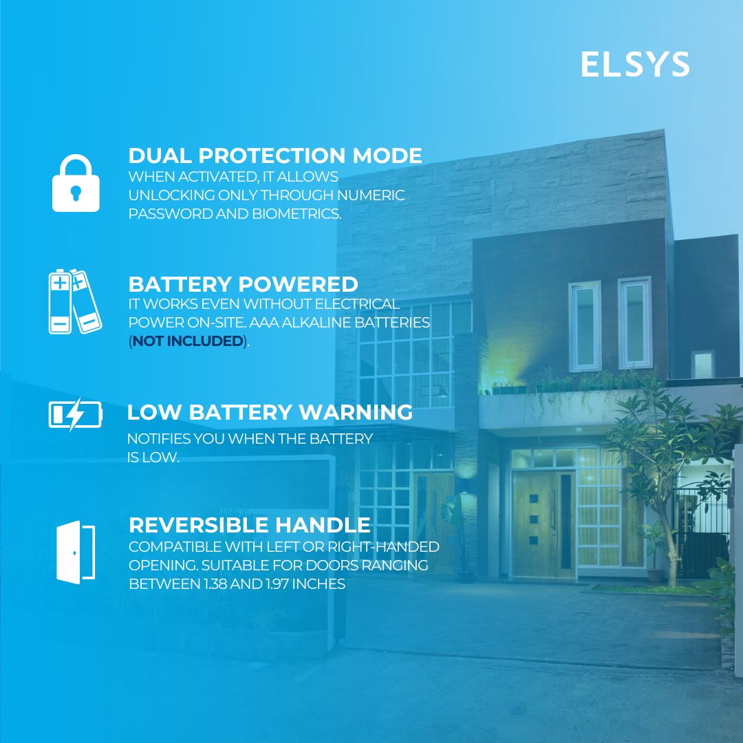 Stylish and Modern Digital Locking Entry Door Handle | Open via Biometrics and/or Numeric Password | Home Access Control